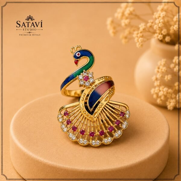 Royal Peacock Statement Ring