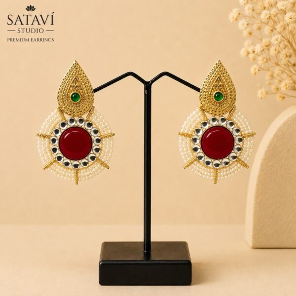 WhatsApp Image 2026-08-12 at 11.45.30 AM Basara pearl Red Earring