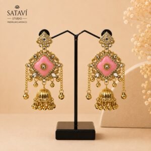 WhatsApp Image 2026-08-12 at 11.57.31 AM Pink Antique kashmiri Jhumka Earrings