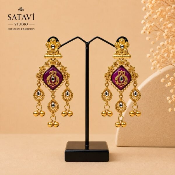 WhatsApp Image 2026-08-12 at 12.03.45 PM Royal Pink Antique Statement Earrings