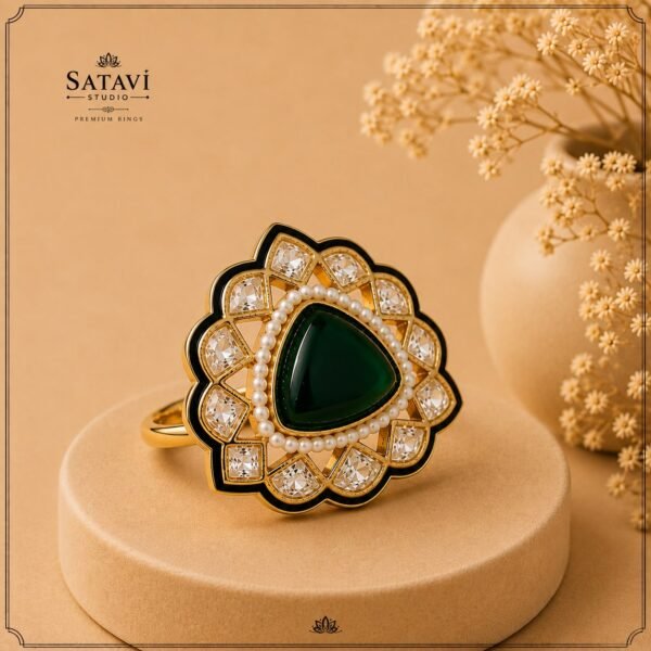 WhatsApp Image 2026-08-13 at 1.45.23 PM Emerald Kundan Statement Ring